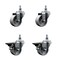 Service Caster 3 Inch Semi Steel 12 Inch Threaded Stem Caster Set 2 Brakes SCC SCC-TS20S315-SSR-121315-2-PLB-2 - alternate 1